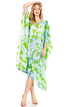 Sakkas Clementine Second Women's Tie Dye Caftan Dress/Cover Up Beach Kaftan Boho dresses La Vie Bien Sakkas Clementine Second Women's Tie Dye Caftan Dress/Cover Up Beach Kaftan Boho