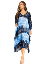 Sakkas Clementine Second Women's Tie Dye Caftan Dress/Cover Up Beach Kaftan Boho dresses La Vie Bien Sakkas Clementine Second Women's Tie Dye Caftan Dress/Cover Up Beach Kaftan Boho