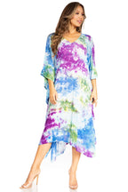 Sakkas Clementine Second Women's Tie Dye Caftan Dress/Cover Up Beach Kaftan Boho dresses La Vie Bien Sakkas Clementine Second Women's Tie Dye Caftan Dress/Cover Up Beach Kaftan Boho