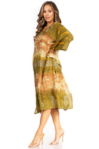 Sakkas Clementine Second Women's Tie Dye Caftan Dress/Cover Up Beach Kaftan Boho dresses La Vie Bien Sakkas Clementine Second Women's Tie Dye Caftan Dress/Cover Up Beach Kaftan Boho