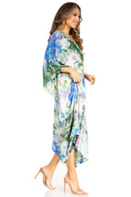 Sakkas Clementine Second Women's Tie Dye Caftan Dress/Cover Up Beach Kaftan Boho dresses La Vie Bien Sakkas Clementine Second Women's Tie Dye Caftan Dress/Cover Up Beach Kaftan Boho