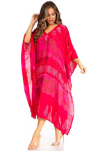 Sakkas Clementine Second Women's Tie Dye Caftan Dress/Cover Up Beach Kaftan Boho dresses La Vie Bien Sakkas Clementine Second Women's Tie Dye Caftan Dress/Cover Up Beach Kaftan Boho