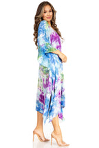 Sakkas Clementine Second Women's Tie Dye Caftan Dress/Cover Up Beach Kaftan Boho dresses La Vie Bien Sakkas Clementine Second Women's Tie Dye Caftan Dress/Cover Up Beach Kaftan Boho