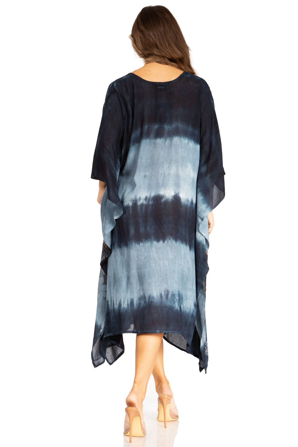 Sakkas Clementine Second Women's Tie Dye Caftan Dress/Cover Up Beach Kaftan Boho dresses La Vie Bien Sakkas Clementine Second Women's Tie Dye Caftan Dress/Cover Up Beach Kaftan Boho