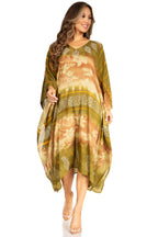 Sakkas Clementine Second Women's Tie Dye Caftan Dress/Cover Up Beach Kaftan Boho dresses La Vie Bien Sakkas Clementine Second Women's Tie Dye Caftan Dress/Cover Up Beach Kaftan Boho