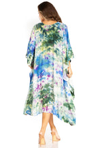 Sakkas Clementine Second Women's Tie Dye Caftan Dress/Cover Up Beach Kaftan Boho dresses La Vie Bien Sakkas Clementine Second Women's Tie Dye Caftan Dress/Cover Up Beach Kaftan Boho