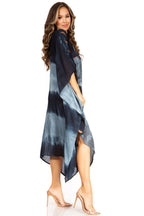 Sakkas Clementine Second Women's Tie Dye Caftan Dress/Cover Up Beach Kaftan Boho dresses La Vie Bien Sakkas Clementine Second Women's Tie Dye Caftan Dress/Cover Up Beach Kaftan Boho