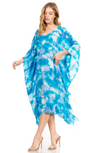 Sakkas Clementine Second Women's Tie Dye Caftan Dress/Cover Up Beach Kaftan Boho dresses La Vie Bien Sakkas Clementine Second Women's Tie Dye Caftan Dress/Cover Up Beach Kaftan Boho
