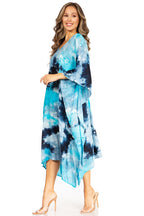 Sakkas Clementine Second Women's Tie Dye Caftan Dress/Cover Up Beach Kaftan Boho dresses La Vie Bien Sakkas Clementine Second Women's Tie Dye Caftan Dress/Cover Up Beach Kaftan Boho