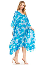 Sakkas Clementine Second Women's Tie Dye Caftan Dress/Cover Up Beach Kaftan Boho dresses La Vie Bien Sakkas Clementine Second Women's Tie Dye Caftan Dress/Cover Up Beach Kaftan Boho