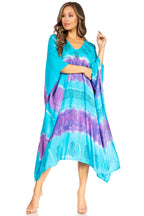 Sakkas Clementine Second Women's Tie Dye Caftan Dress/Cover Up Beach Kaftan Boho dresses La Vie Bien Sakkas Clementine Second Women's Tie Dye Caftan Dress/Cover Up Beach Kaftan Boho
