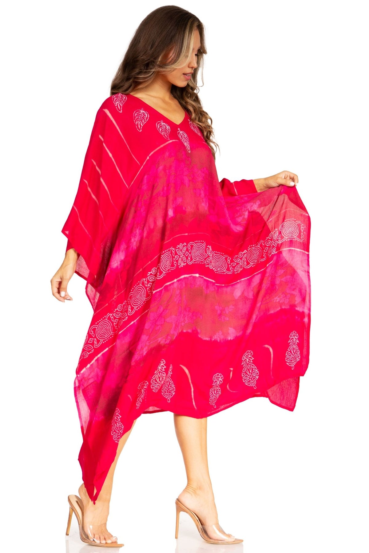 Sakkas Clementine Second Women's Tie Dye Caftan Dress/Cover Up Beach Kaftan Boho dresses La Vie Bien Sakkas Clementine Second Women's Tie Dye Caftan Dress/Cover Up Beach Kaftan Boho
