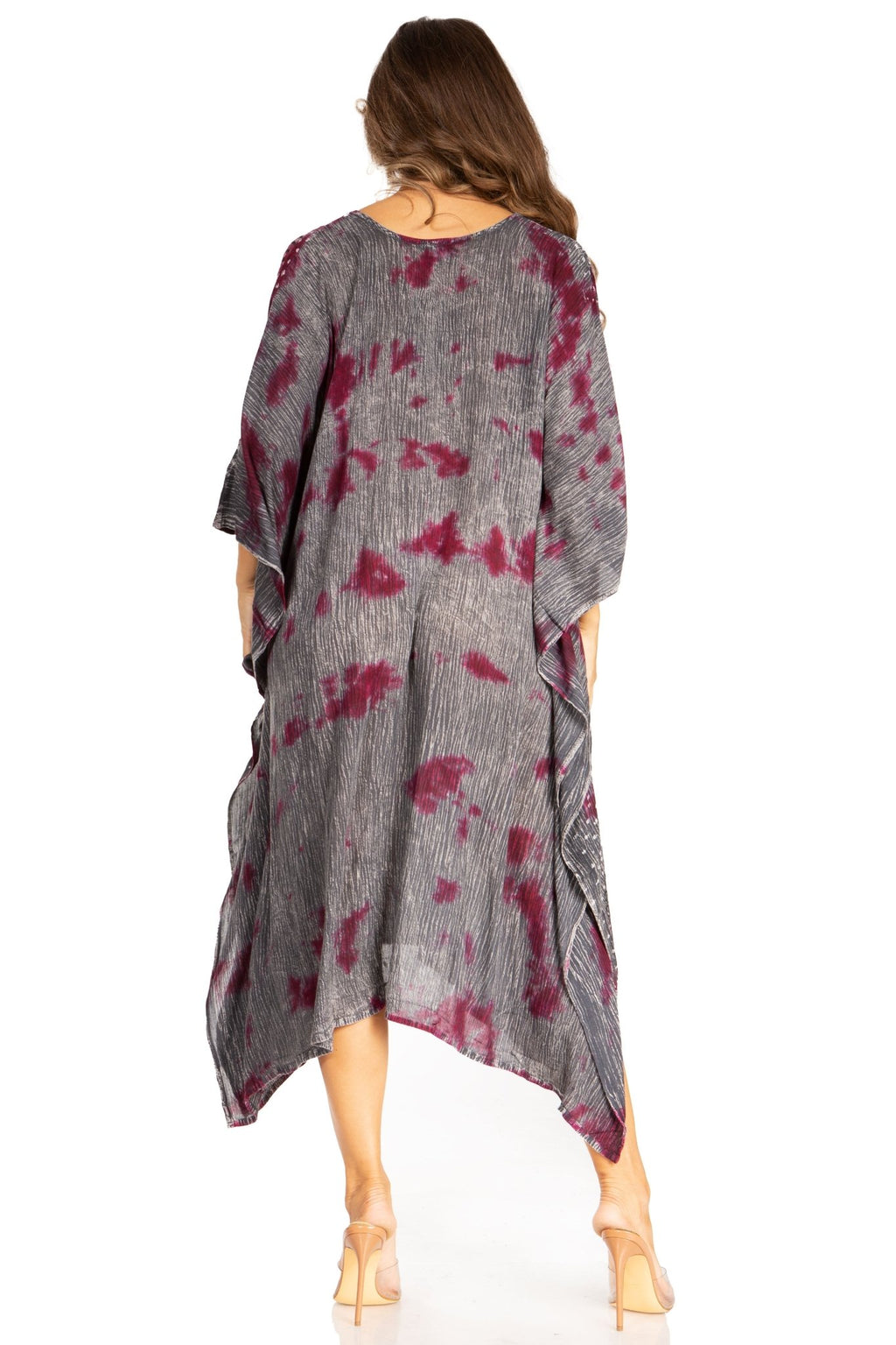 Sakkas Clementine Third Women's Tie Dye Caftan Dress/Cover Up Beach Kaftan Summer dresses La Vie Bien Sakkas Clementine Third Women's Tie Dye Caftan Dress/Cover Up Beach Kaftan Summer