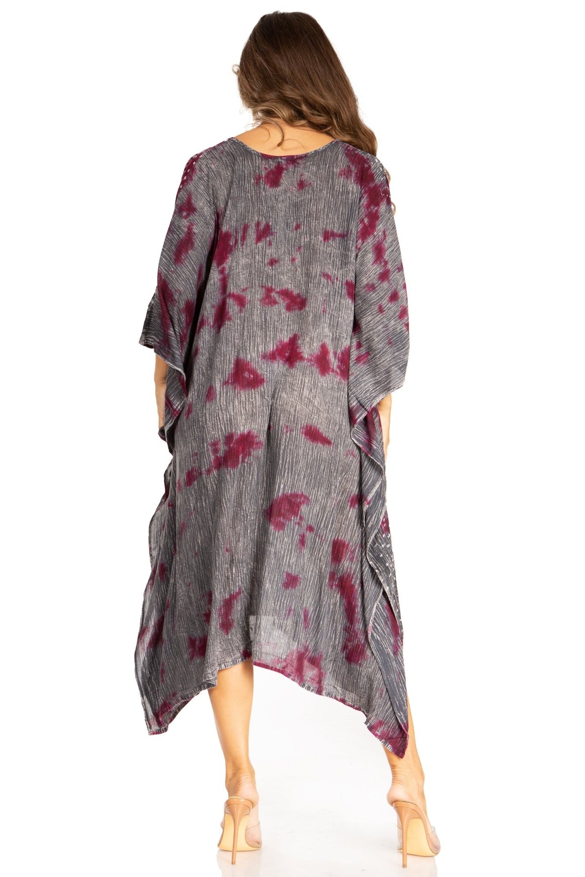 Sakkas Clementine Third Women's Tie Dye Caftan Dress/Cover Up Beach Kaftan Summer dresses La Vie Bien Sakkas Clementine Third Women's Tie Dye Caftan Dress/Cover Up Beach Kaftan Summer