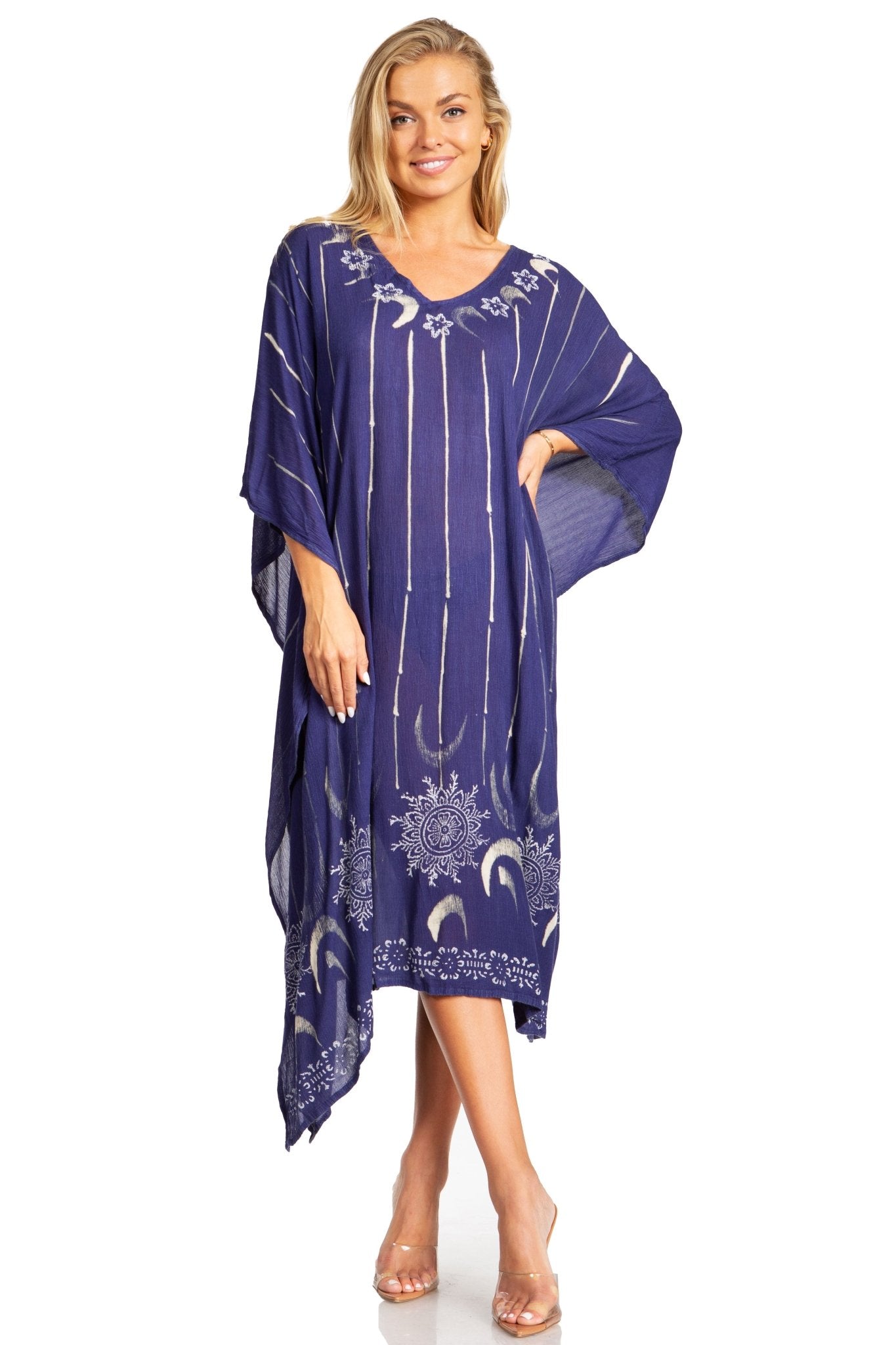 Sakkas Clementine Third Women's Tie Dye Caftan Dress/Cover Up Beach Kaftan Summer dresses La Vie Bien Sakkas Clementine Third Women's Tie Dye Caftan Dress/Cover Up Beach Kaftan Summer
