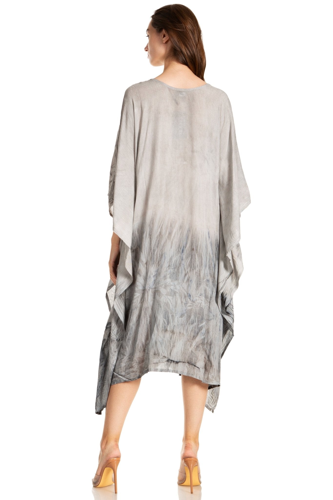Sakkas Clementine Third Women's Tie Dye Caftan Dress/Cover Up Beach Kaftan Summer dresses La Vie Bien Sakkas Clementine Third Women's Tie Dye Caftan Dress/Cover Up Beach Kaftan Summer