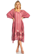 Sakkas Clementine Third Women's Tie Dye Caftan Dress/Cover Up Beach Kaftan Summer dresses La Vie Bien Sakkas Clementine Third Women's Tie Dye Caftan Dress/Cover Up Beach Kaftan Summer