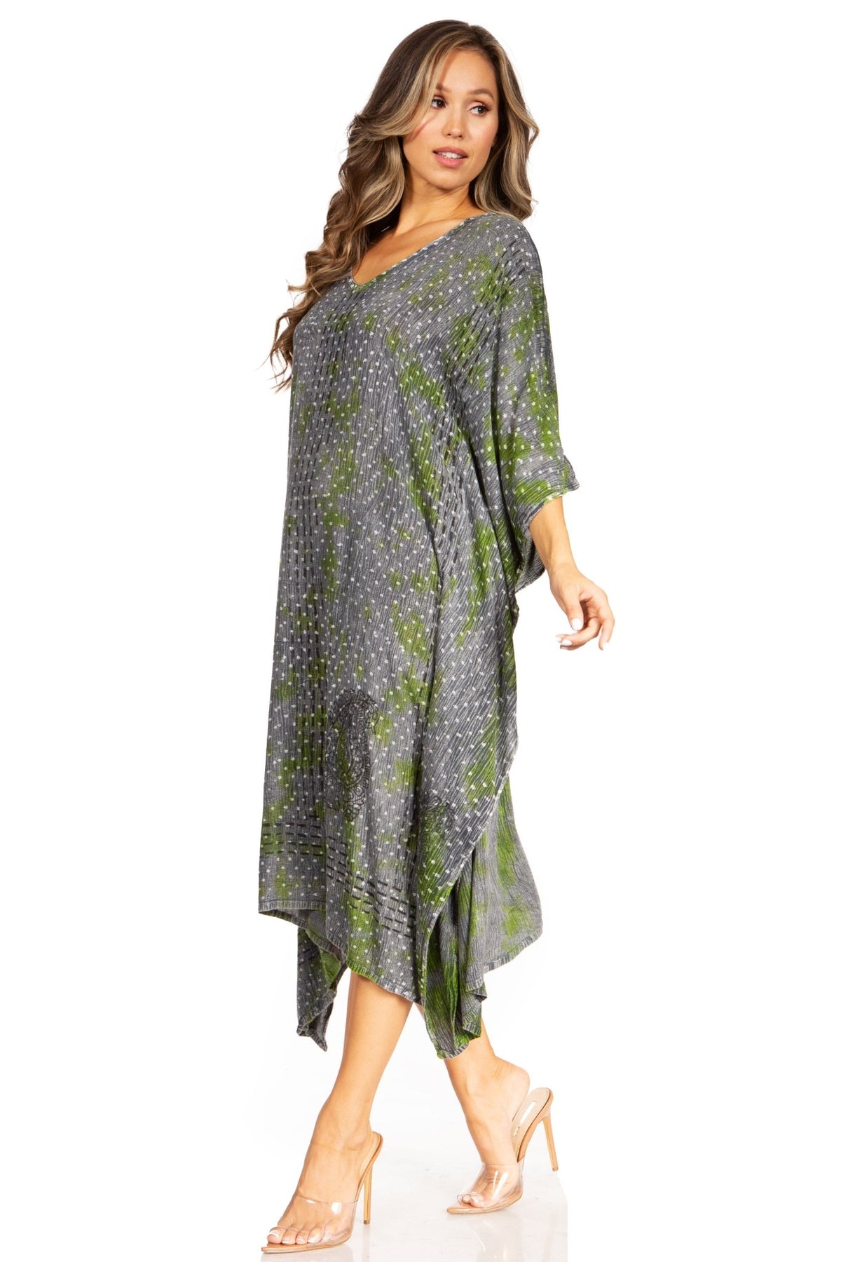 Sakkas Clementine Third Women's Tie Dye Caftan Dress/Cover Up Beach Kaftan Summer dresses La Vie Bien Sakkas Clementine Third Women's Tie Dye Caftan Dress/Cover Up Beach Kaftan Summer