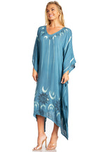 Sakkas Clementine Third Women's Tie Dye Caftan Dress/Cover Up Beach Kaftan Summer dresses La Vie Bien Sakkas Clementine Third Women's Tie Dye Caftan Dress/Cover Up Beach Kaftan Summer