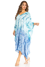Sakkas Clementine Third Women's Tie Dye Caftan Dress/Cover Up Beach Kaftan Summer dresses La Vie Bien Sakkas Clementine Third Women's Tie Dye Caftan Dress/Cover Up Beach Kaftan Summer
