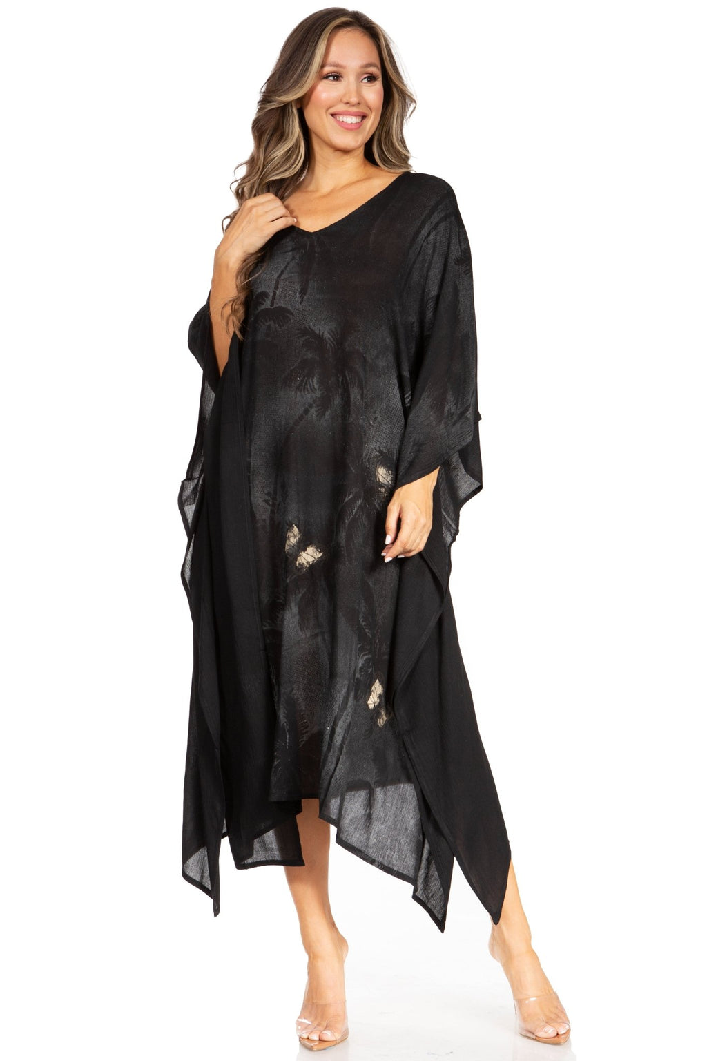Sakkas Clementine Third Women's Tie Dye Caftan Dress/Cover Up Beach Kaftan Summer dresses La Vie Bien Sakkas Clementine Third Women's Tie Dye Caftan Dress/Cover Up Beach Kaftan Summer