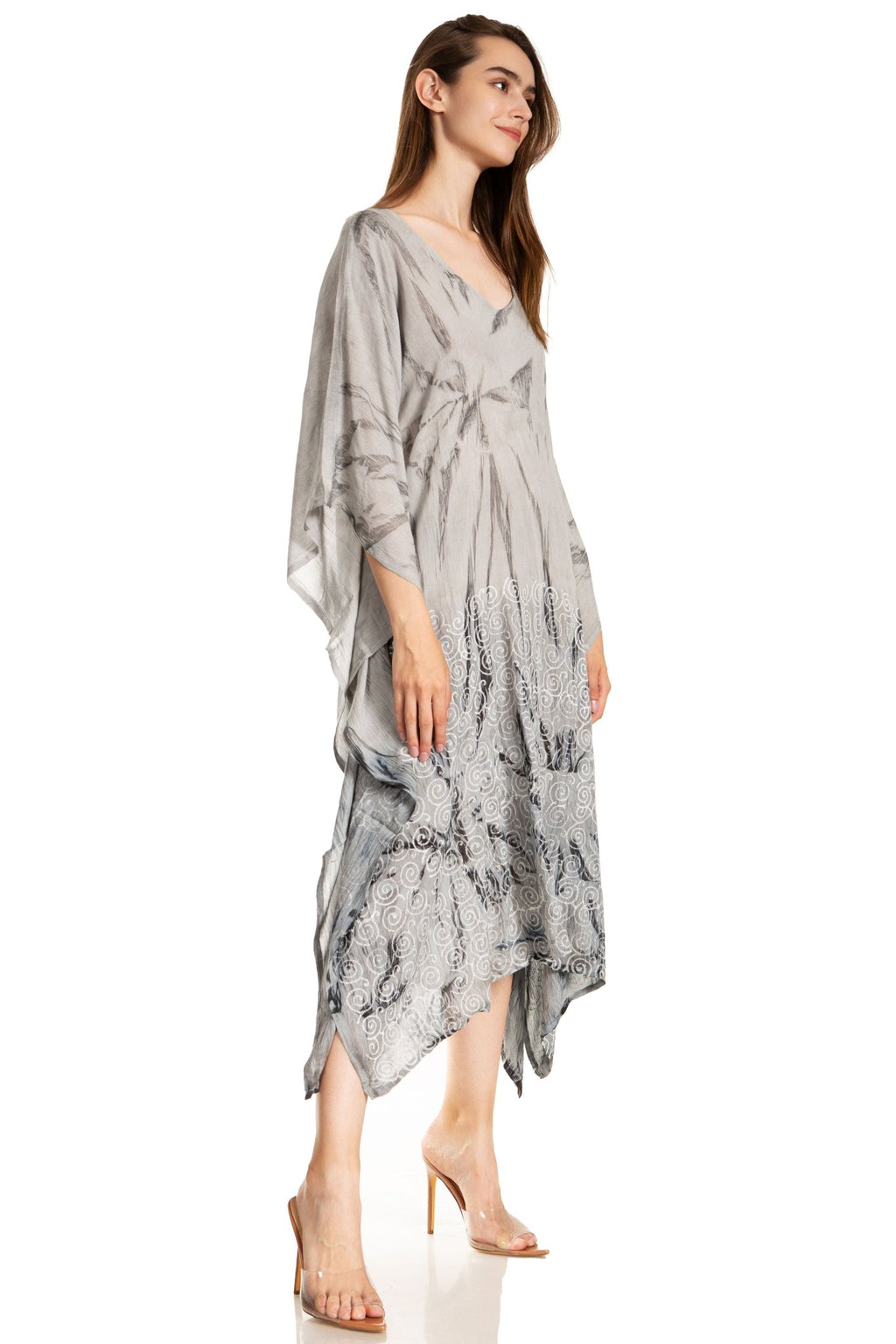 Sakkas Clementine Third Women's Tie Dye Caftan Dress/Cover Up Beach Kaftan Summer dresses La Vie Bien Sakkas Clementine Third Women's Tie Dye Caftan Dress/Cover Up Beach Kaftan Summer