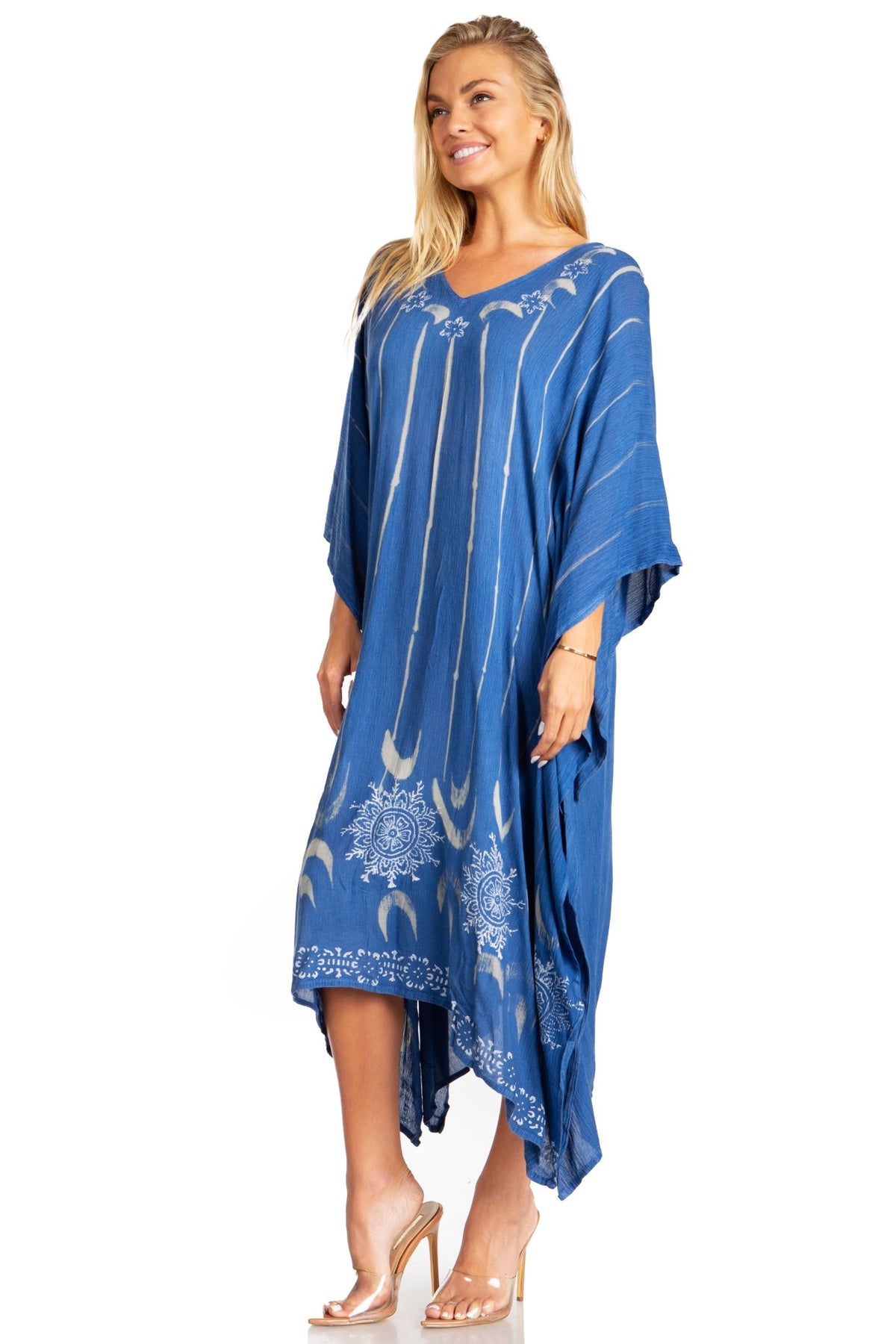 Sakkas Clementine Third Women's Tie Dye Caftan Dress/Cover Up Beach Kaftan Summer dresses La Vie Bien Sakkas Clementine Third Women's Tie Dye Caftan Dress/Cover Up Beach Kaftan Summer