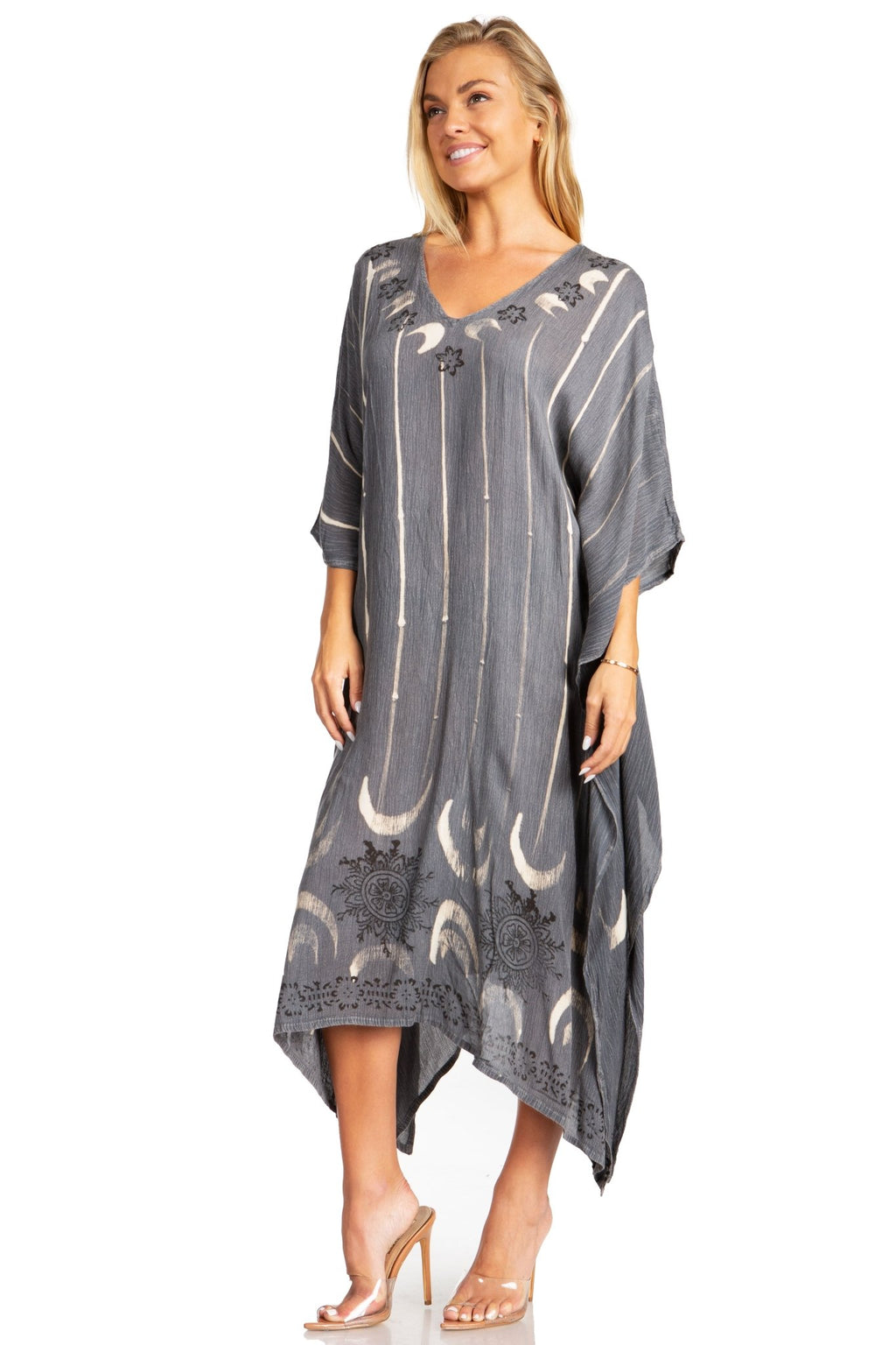 Sakkas Clementine Third Women's Tie Dye Caftan Dress/Cover Up Beach Kaftan Summer dresses La Vie Bien Sakkas Clementine Third Women's Tie Dye Caftan Dress/Cover Up Beach Kaftan Summer