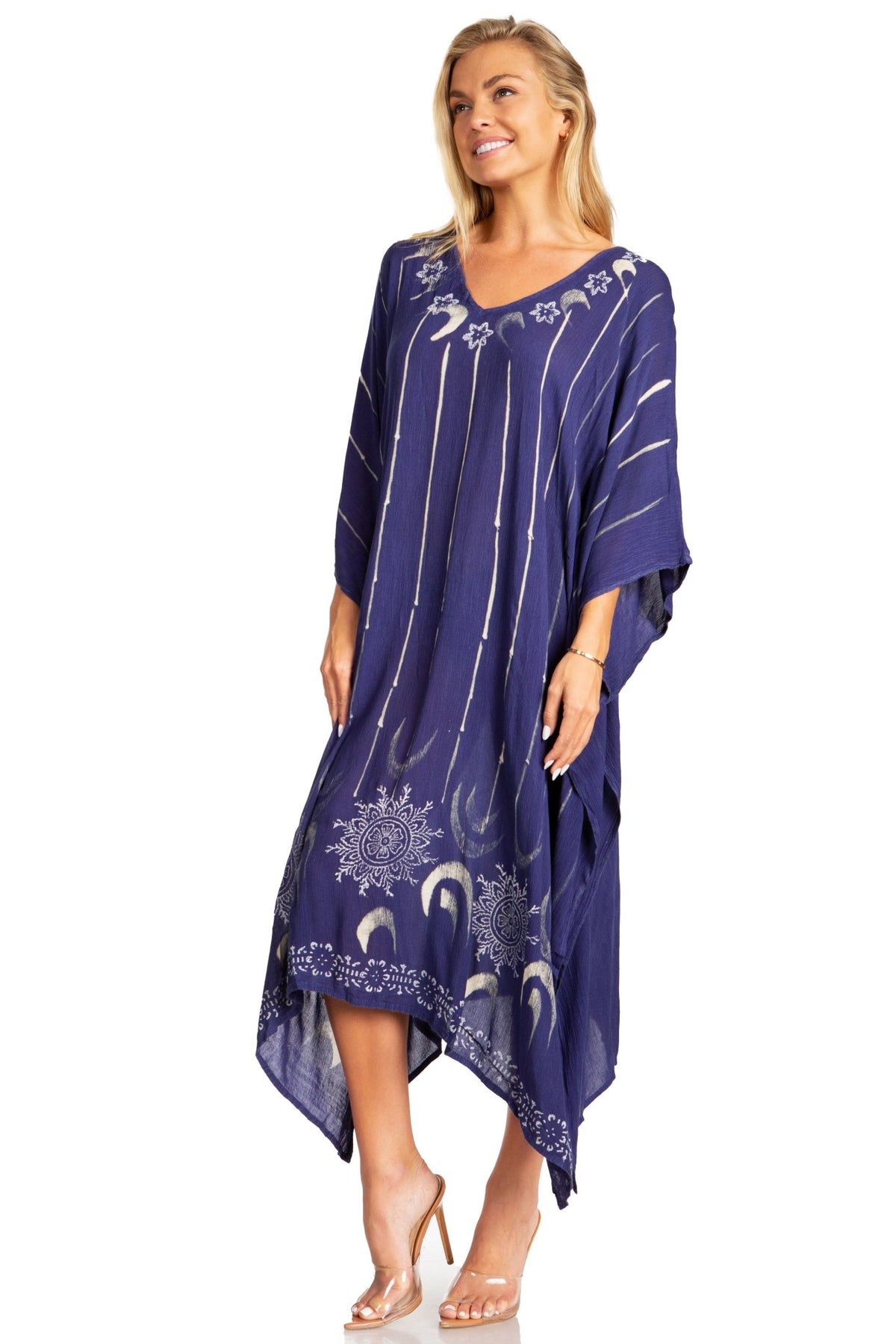 Sakkas Clementine Third Women's Tie Dye Caftan Dress/Cover Up Beach Kaftan Summer dresses La Vie Bien Sakkas Clementine Third Women's Tie Dye Caftan Dress/Cover Up Beach Kaftan Summer