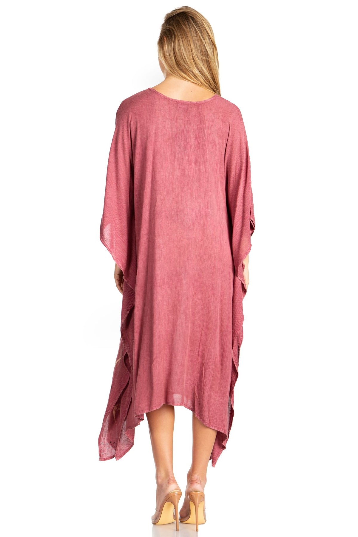 Sakkas Clementine Third Women's Tie Dye Caftan Dress/Cover Up Beach Kaftan Summer dresses La Vie Bien Sakkas Clementine Third Women's Tie Dye Caftan Dress/Cover Up Beach Kaftan Summer