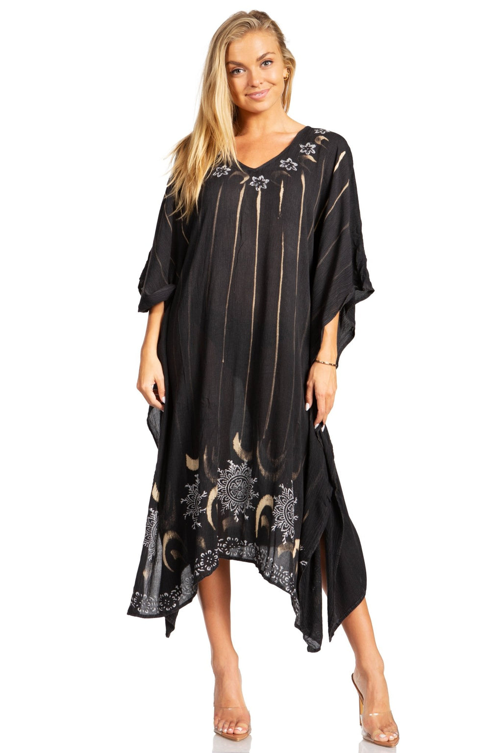 Sakkas Clementine Third Women's Tie Dye Caftan Dress/Cover Up Beach Kaftan Summer dresses La Vie Bien Sakkas Clementine Third Women's Tie Dye Caftan Dress/Cover Up Beach Kaftan Summer