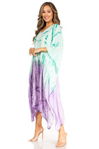 Sakkas Clementine Third Women's Tie Dye Caftan Dress/Cover Up Beach Kaftan Summer dresses La Vie Bien Sakkas Clementine Third Women's Tie Dye Caftan Dress/Cover Up Beach Kaftan Summer