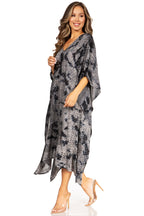 Sakkas Clementine Third Women's Tie Dye Caftan Dress/Cover Up Beach Kaftan Summer dresses La Vie Bien Sakkas Clementine Third Women's Tie Dye Caftan Dress/Cover Up Beach Kaftan Summer
