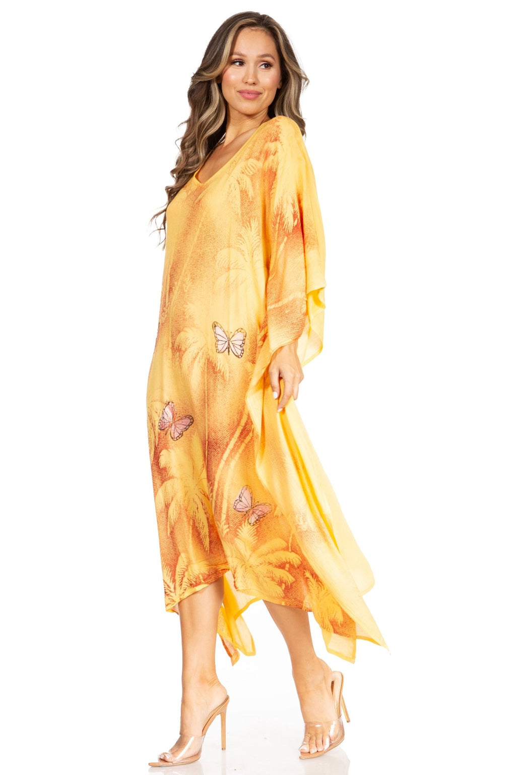 Sakkas Clementine Third Women's Tie Dye Caftan Dress/Cover Up Beach Kaftan Summer dresses La Vie Bien Sakkas Clementine Third Women's Tie Dye Caftan Dress/Cover Up Beach Kaftan Summer