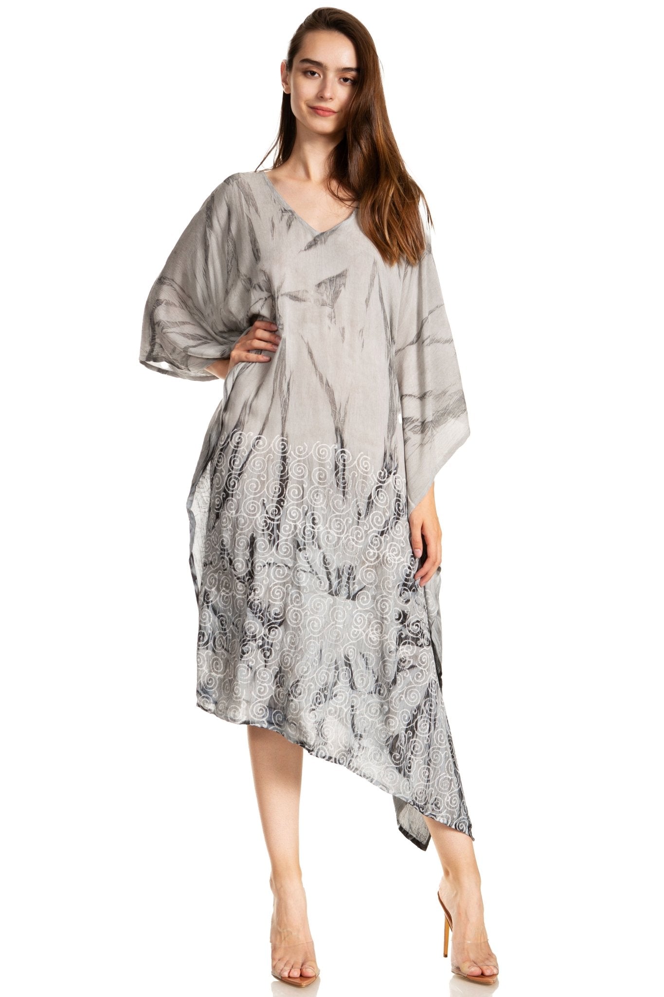 Sakkas Clementine Third Women's Tie Dye Caftan Dress/Cover Up Beach Kaftan Summer dresses La Vie Bien Sakkas Clementine Third Women's Tie Dye Caftan Dress/Cover Up Beach Kaftan Summer