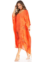 Sakkas Clementine Third Women's Tie Dye Caftan Dress/Cover Up Beach Kaftan Summer dresses La Vie Bien Sakkas Clementine Third Women's Tie Dye Caftan Dress/Cover Up Beach Kaftan Summer