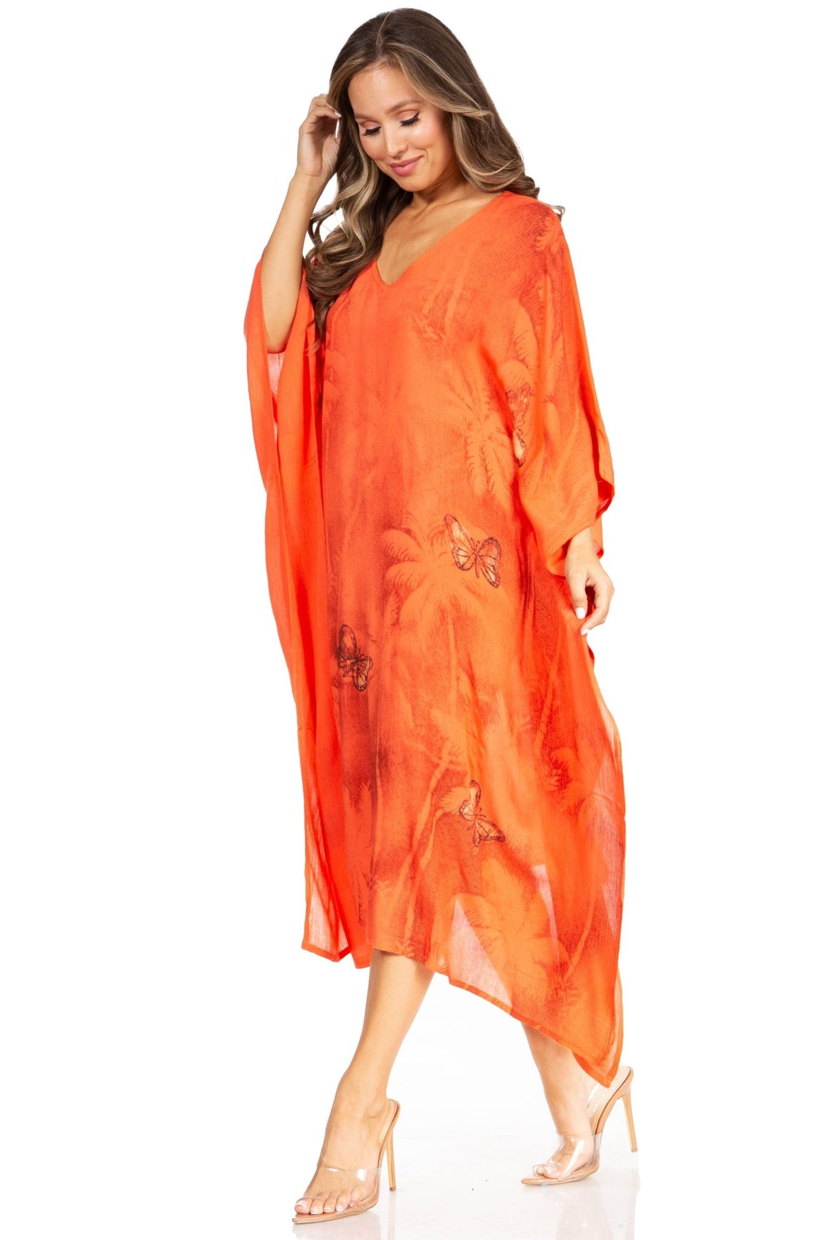 Sakkas Clementine Third Women's Tie Dye Caftan Dress/Cover Up Beach Kaftan Summer dresses La Vie Bien Sakkas Clementine Third Women's Tie Dye Caftan Dress/Cover Up Beach Kaftan Summer