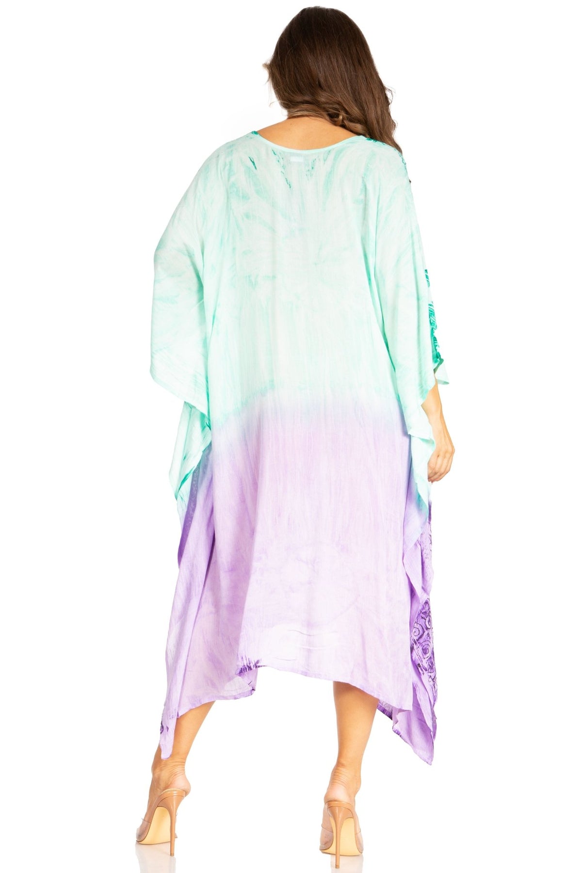Sakkas Clementine Third Women's Tie Dye Caftan Dress/Cover Up Beach Kaftan Summer dresses La Vie Bien Sakkas Clementine Third Women's Tie Dye Caftan Dress/Cover Up Beach Kaftan Summer