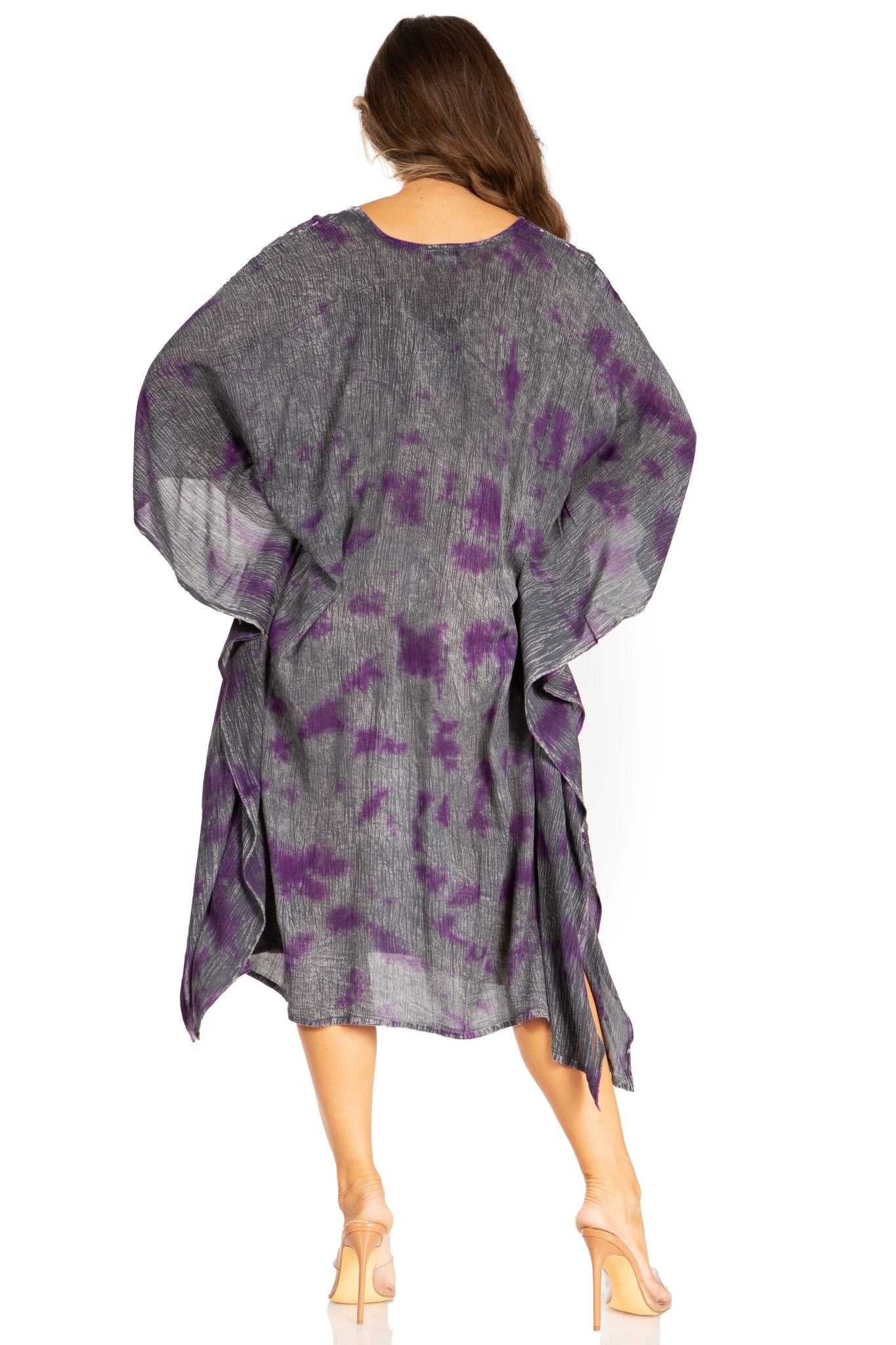 Sakkas Clementine Third Women's Tie Dye Caftan Dress/Cover Up Beach Kaftan Summer dresses La Vie Bien Sakkas Clementine Third Women's Tie Dye Caftan Dress/Cover Up Beach Kaftan Summer