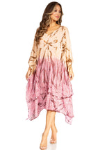 Sakkas Clementine Third Women's Tie Dye Caftan Dress/Cover Up Beach Kaftan Summer dresses La Vie Bien Sakkas Clementine Third Women's Tie Dye Caftan Dress/Cover Up Beach Kaftan Summer