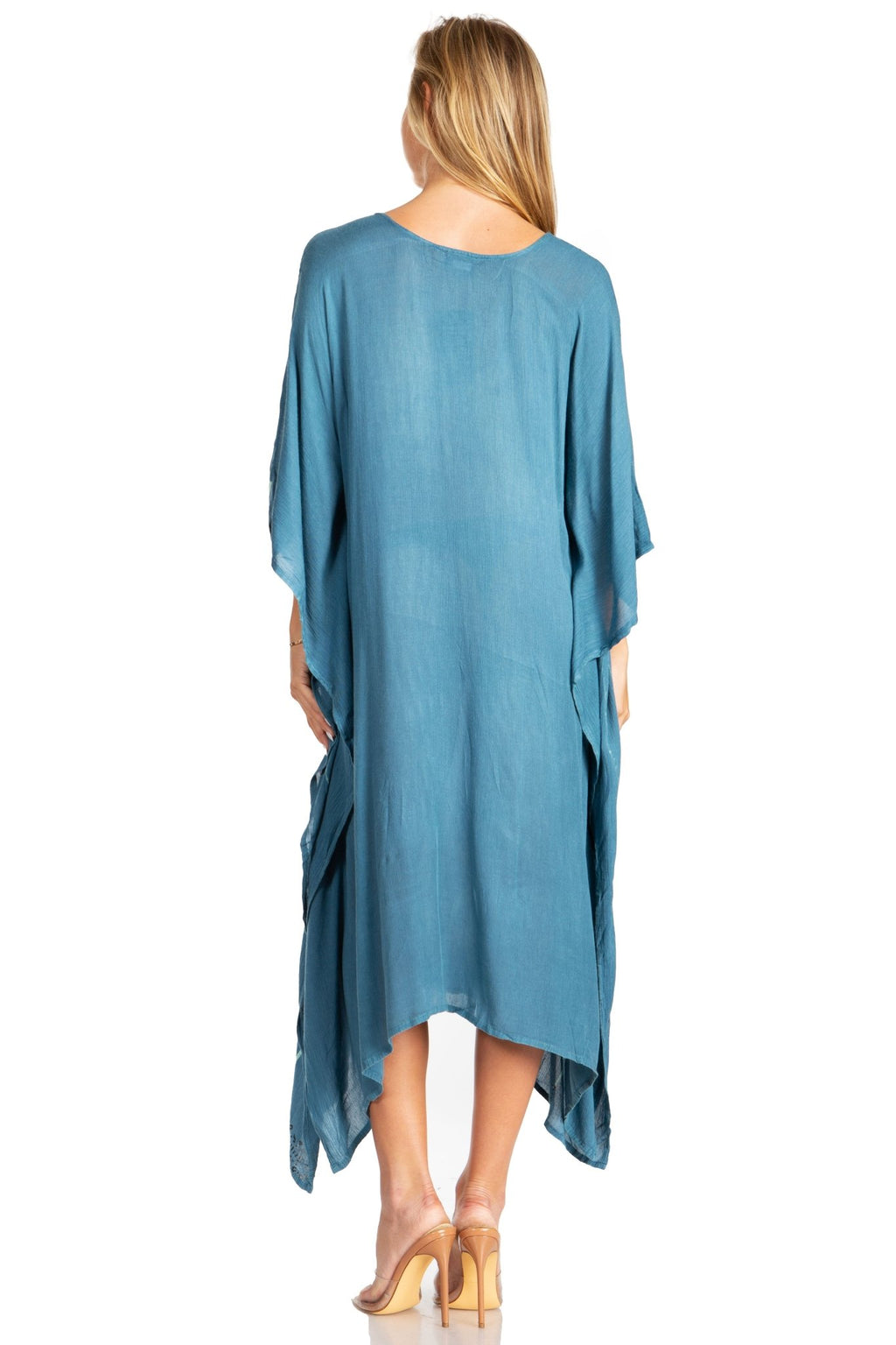 Sakkas Clementine Third Women's Tie Dye Caftan Dress/Cover Up Beach Kaftan Summer dresses La Vie Bien Sakkas Clementine Third Women's Tie Dye Caftan Dress/Cover Up Beach Kaftan Summer