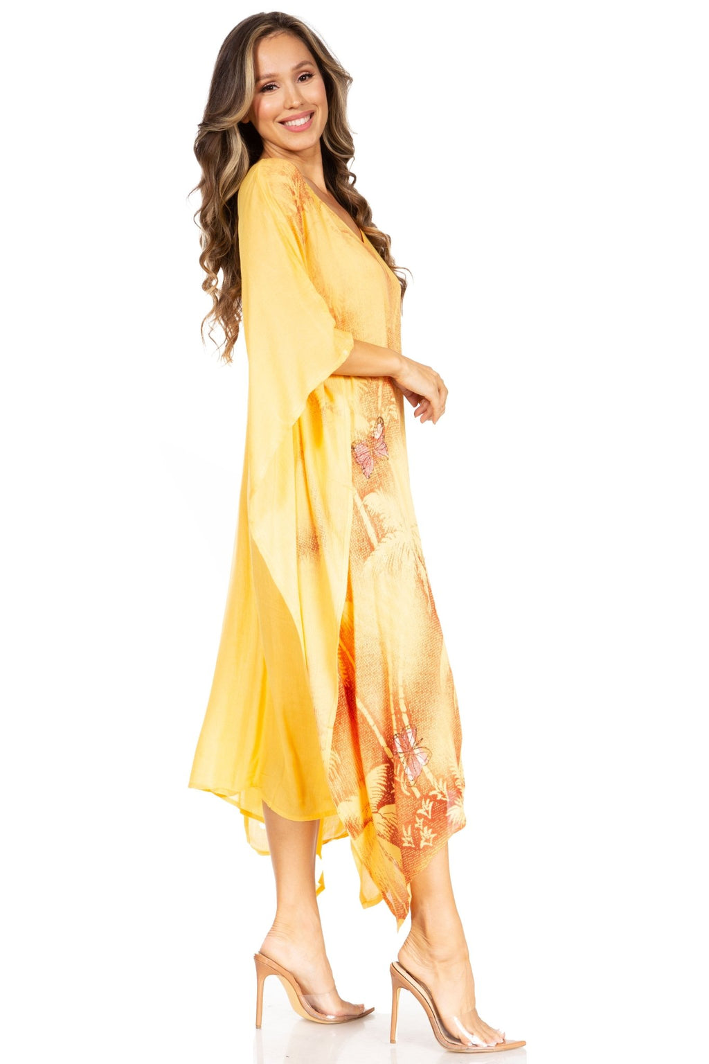 Sakkas Clementine Third Women's Tie Dye Caftan Dress/Cover Up Beach Kaftan Summer dresses La Vie Bien Sakkas Clementine Third Women's Tie Dye Caftan Dress/Cover Up Beach Kaftan Summer
