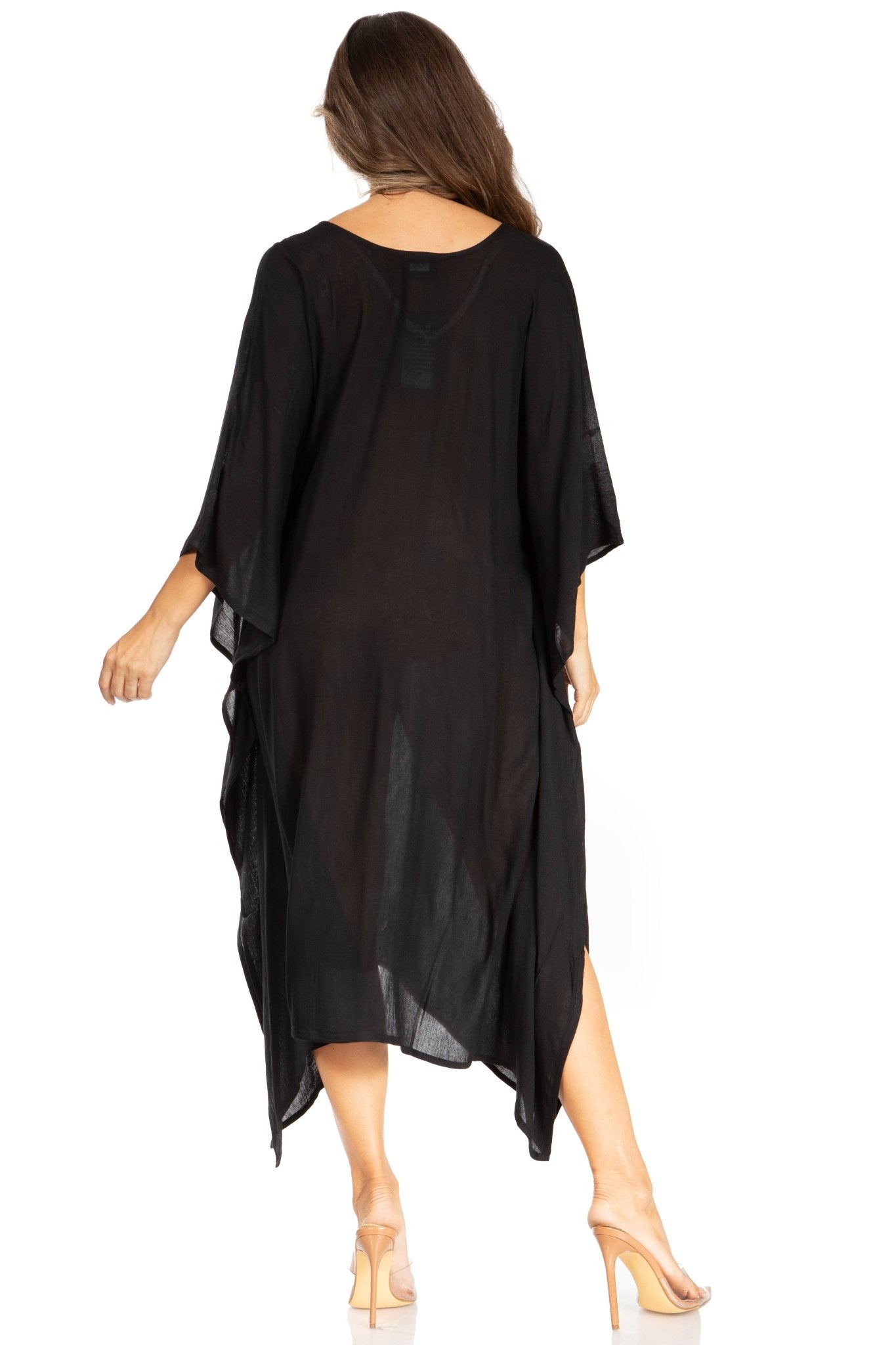 Sakkas Clementine Third Women's Tie Dye Caftan Dress/Cover Up Beach Kaftan Summer dresses La Vie Bien Sakkas Clementine Third Women's Tie Dye Caftan Dress/Cover Up Beach Kaftan Summer