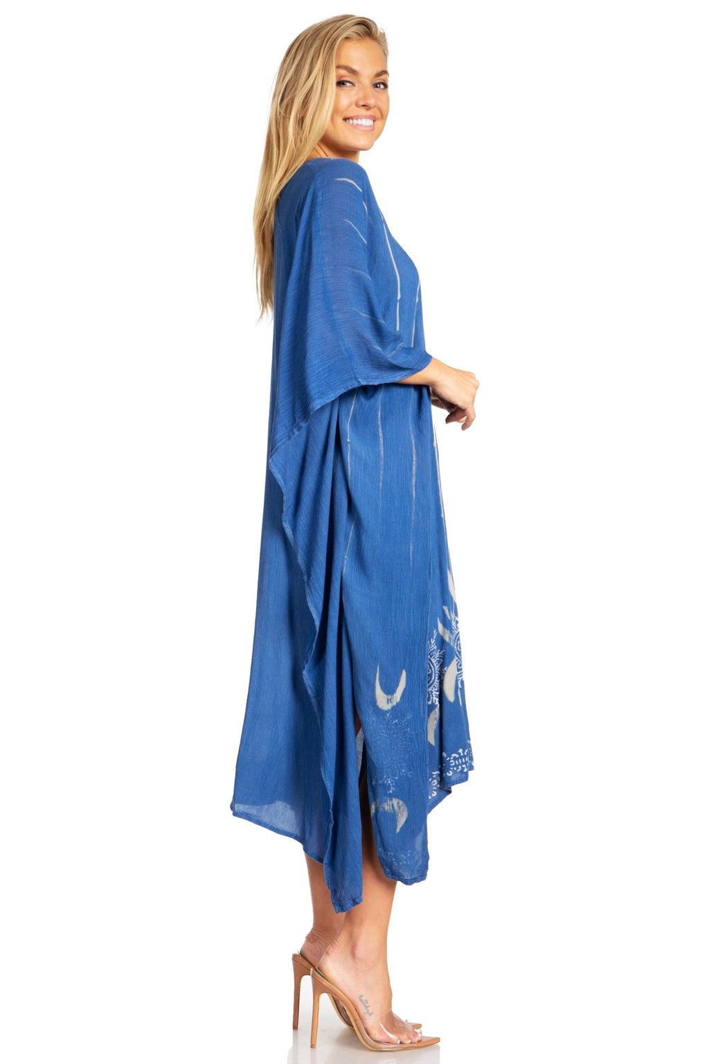 Sakkas Clementine Third Women's Tie Dye Caftan Dress/Cover Up Beach Kaftan Summer dresses La Vie Bien Sakkas Clementine Third Women's Tie Dye Caftan Dress/Cover Up Beach Kaftan Summer