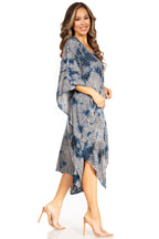 Sakkas Clementine Third Women's Tie Dye Caftan Dress/Cover Up Beach Kaftan Summer dresses La Vie Bien Sakkas Clementine Third Women's Tie Dye Caftan Dress/Cover Up Beach Kaftan Summer