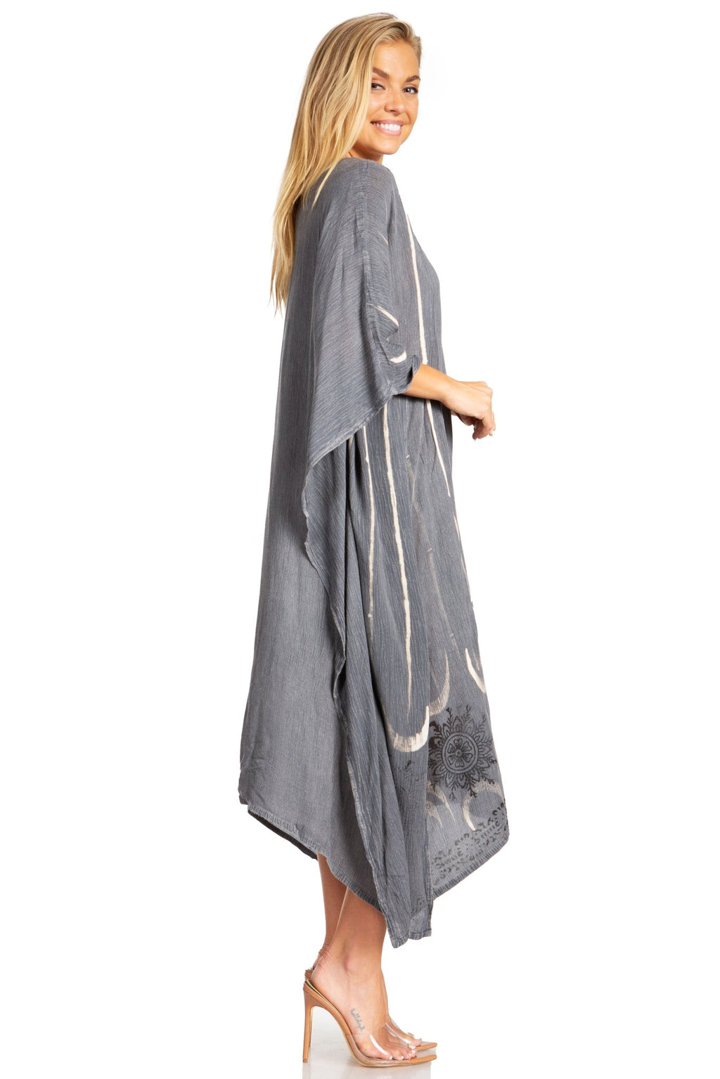 Sakkas Clementine Third Women's Tie Dye Caftan Dress/Cover Up Beach Kaftan Summer dresses La Vie Bien Sakkas Clementine Third Women's Tie Dye Caftan Dress/Cover Up Beach Kaftan Summer