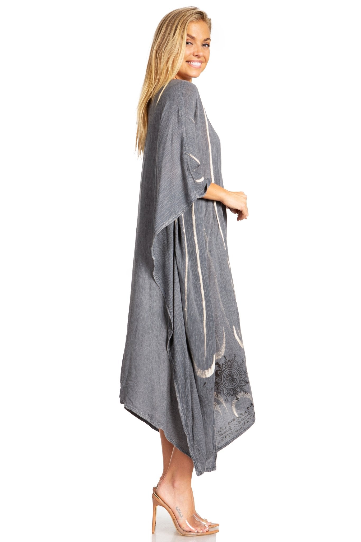 Sakkas Clementine Third Women's Tie Dye Caftan Dress/Cover Up Beach Kaftan Summer dresses La Vie Bien Sakkas Clementine Third Women's Tie Dye Caftan Dress/Cover Up Beach Kaftan Summer