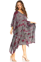 Sakkas Clementine Third Women's Tie Dye Caftan Dress/Cover Up Beach Kaftan Summer dresses La Vie Bien Sakkas Clementine Third Women's Tie Dye Caftan Dress/Cover Up Beach Kaftan Summer