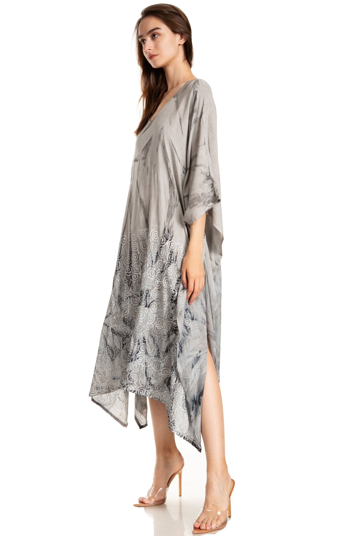 Sakkas Clementine Third Women's Tie Dye Caftan Dress/Cover Up Beach Kaftan Summer dresses La Vie Bien Sakkas Clementine Third Women's Tie Dye Caftan Dress/Cover Up Beach Kaftan Summer