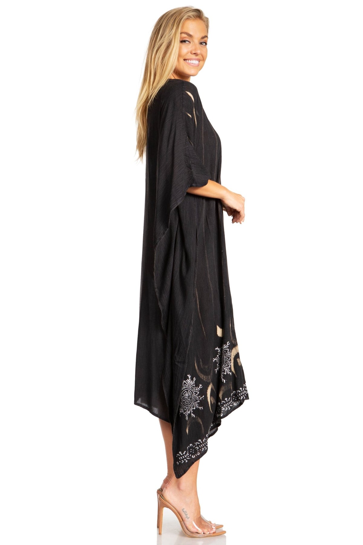 Sakkas Clementine Third Women's Tie Dye Caftan Dress/Cover Up Beach Kaftan Summer dresses La Vie Bien Sakkas Clementine Third Women's Tie Dye Caftan Dress/Cover Up Beach Kaftan Summer
